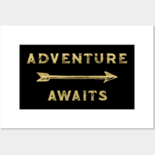 Adventure Awaits - Gold Compass Posters and Art